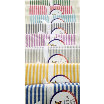 Telo Fouta Agadir Blu Royal a righe in cotone tessuto e colori