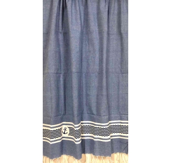 Telo Fouta Azzurro Stampa Ancora 
