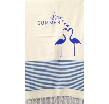 Telo Fouta Fenicotteri Blu 
