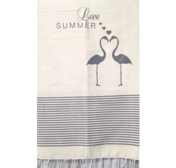 Telo Fouta Fenicotteri Grigio Scuro