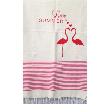 Telo Fouta Fenicotteri Rosso