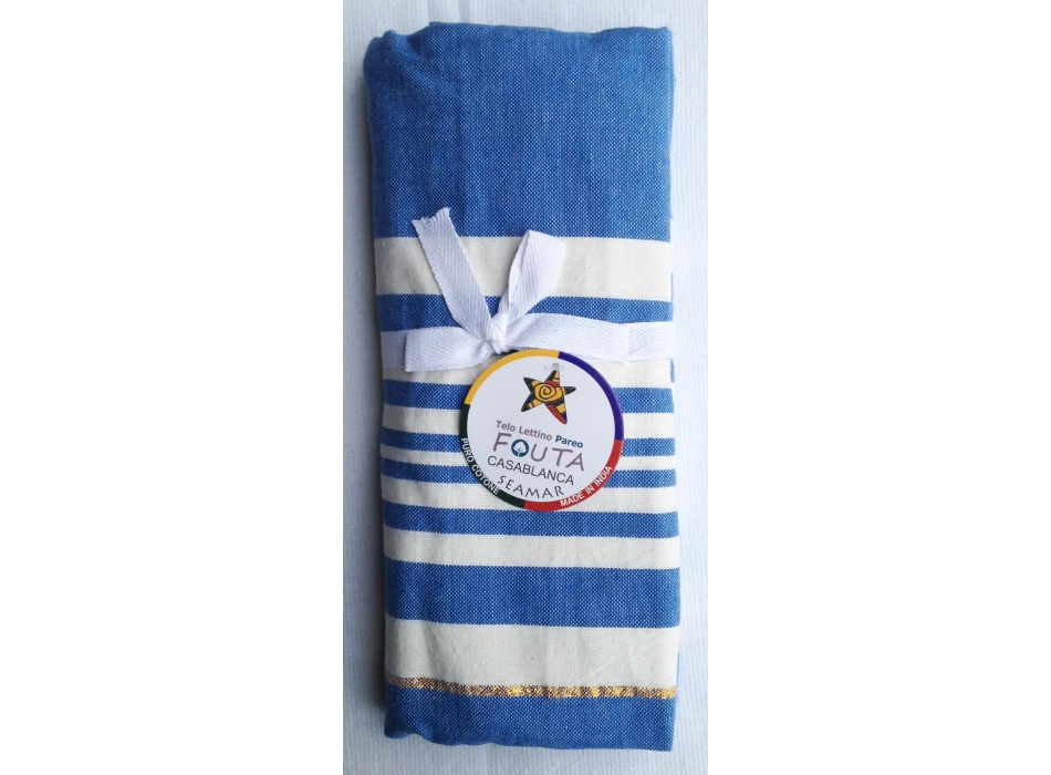 Telo Fouta Lettino cotone Blu royal