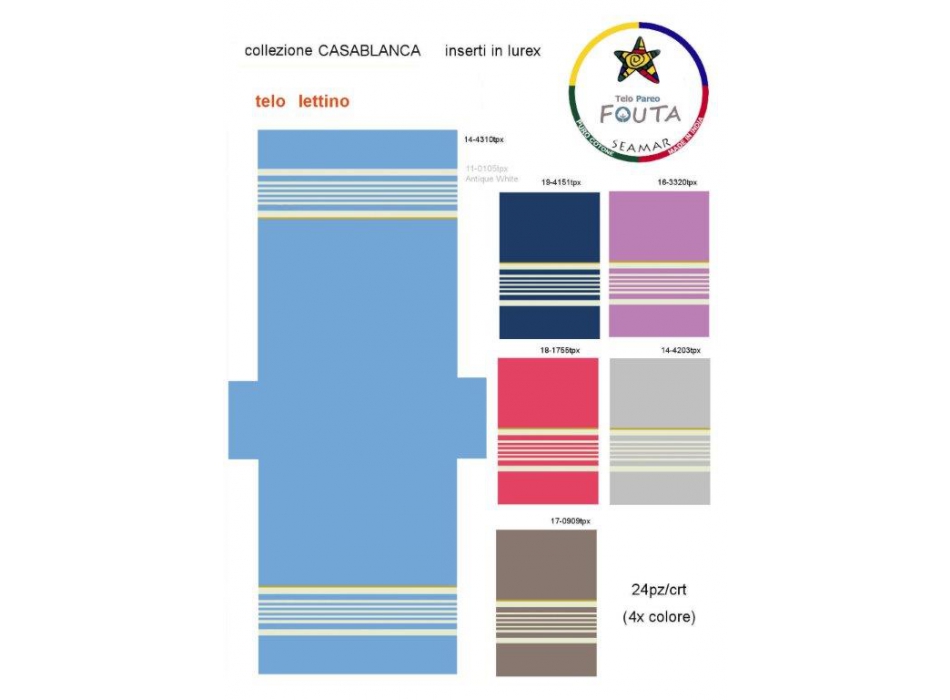 Telo Fouta Lettino Cotone Grigio