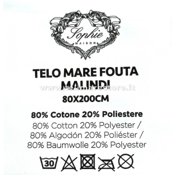 Telo Fouta Lettino Malindi Sabbia 80%Cotone 20%Poliestere Telo Mare 80x200cm Asciugamano Mare