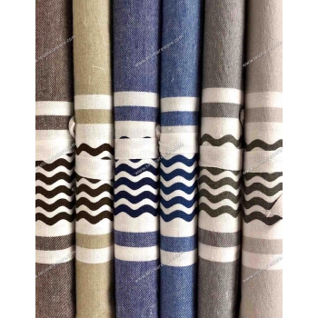 Telo Fouta Sabbia Stampa Ancora