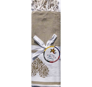 Telo Fouta Sabbia Stampa Cuori