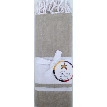 Telo Fouta Sabbia Tinta Unita