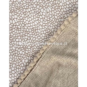 Telo Kikoy Taormina Sabbia Animalier con Mini Pon Pon 90x160 cm Telo Mare Pareo Doppio