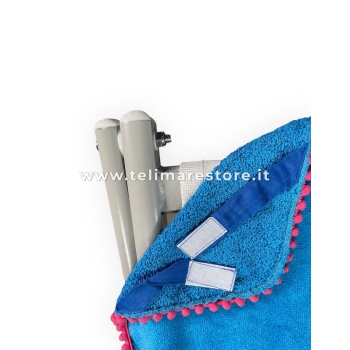 Telo Lettino Azzurro Marisol Spugna Velour 100% Cotone 80x200cm Senza Tasche e Cuscino 
