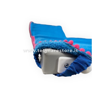 Telo Lettino Azzurro Marisol Spugna Velour 100% Cotone 80x200cm Senza Tasche e Cuscino 