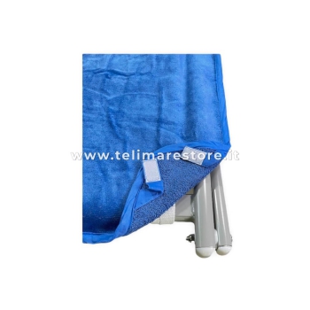 Telo Lettino Blu Aquarius Ricamo Pesce Spugna Velour 75x190cm Senza Tasche e Cuscino 