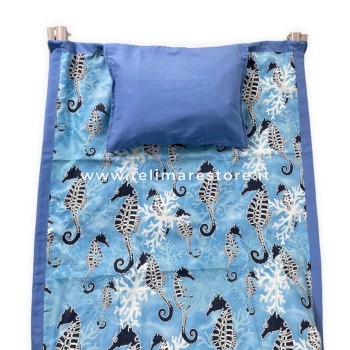 Telo Lettino Cavalluccio Azzurro