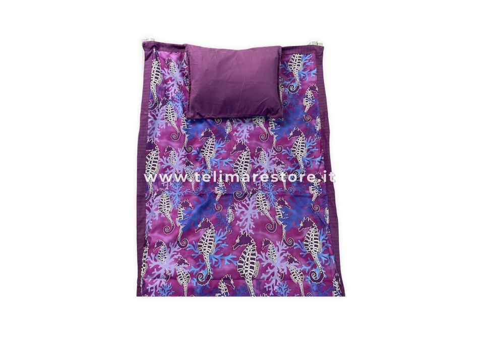 Telo Lettino Cavalluccio Prugna