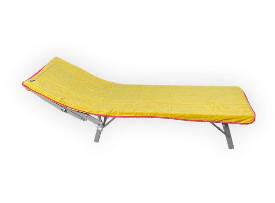 Telo Lettino Giallo Marisol Spugna Velour 100% Cotone 80x200cm Senza Tasche e Cuscino 