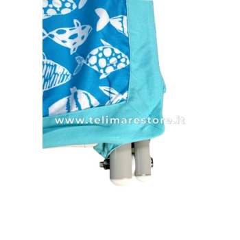 Telo Lettino in Microfibra Pesci Turchese Con Tasche e Cuscino Gonfiabile 80x190cm Telo Mare Copri Lettino  