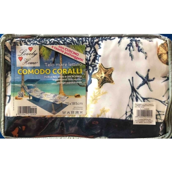 Telo Lettino Microfibra Blu Corallo