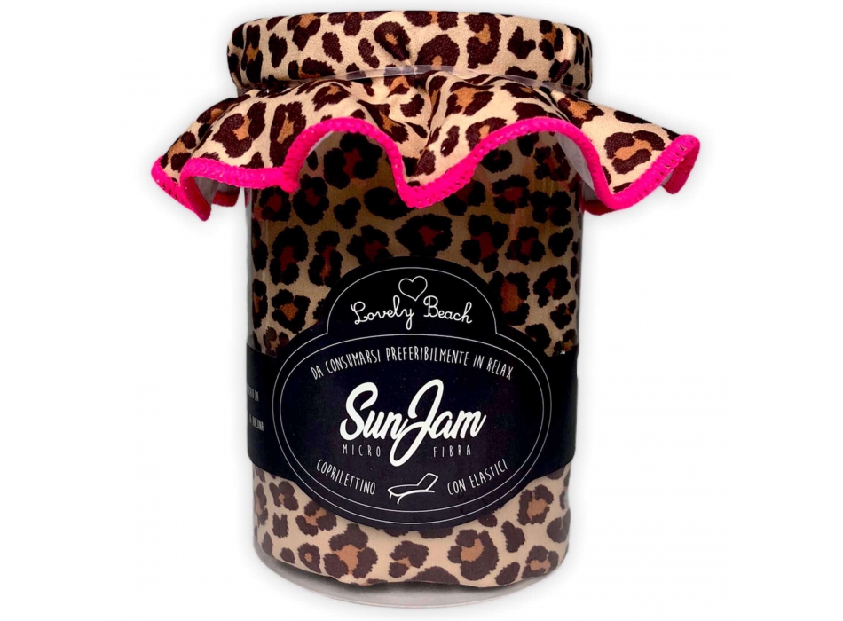 Telo Lettino SunJam Maculato Sabbia in Microfibra Senza Tasche e Cuscino 70x190cm 