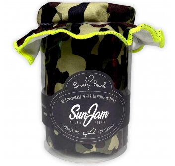 Telo Lettino SunJam Mimetico Verde in Microfibra Senza Tasche e Cuscino 70x190cm 