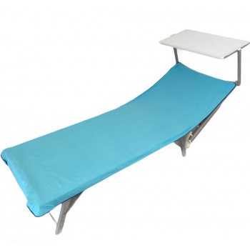 Telo Lettino SunJam Tinta Unita Azzurro in Microfibra Senza Tasche e Cuscino 70x190cm 