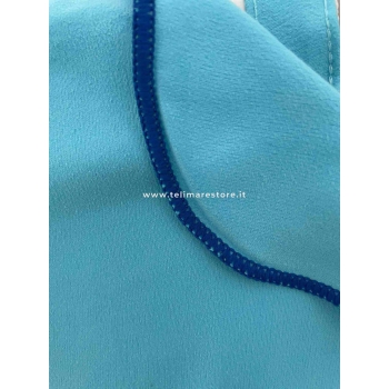 Telo Lettino SunJam Tinta Unita Azzurro in Microfibra Senza Tasche e Cuscino 70x190cm 