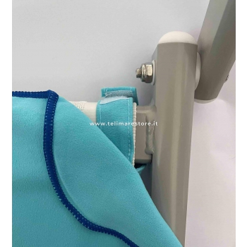 Telo Lettino SunJam Tinta Unita Azzurro in Microfibra Senza Tasche e Cuscino 70x190cm 