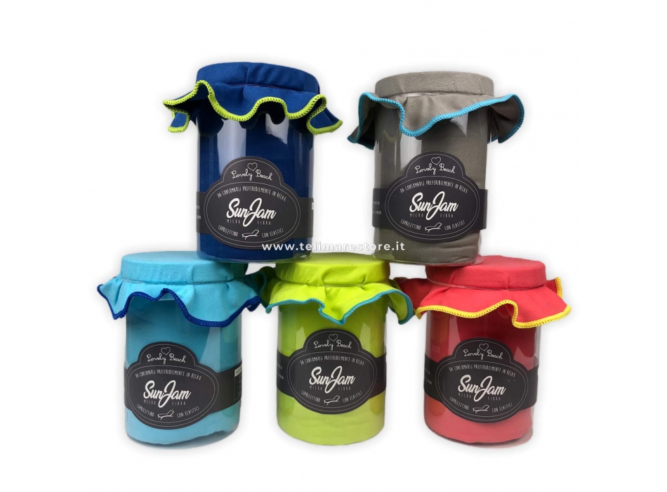 Telo Lettino SunJam Tinta Unita Azzurro in Microfibra Senza Tasche e Cuscino 70x190cm 