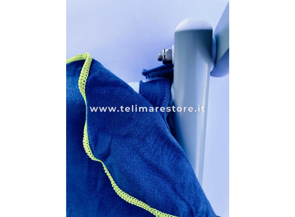 Telo Lettino SunJam Tinta Unita Blu in Microfibra Senza Tasche e Cuscino 70x190cm 