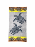 Telo Mare Coral Turtle Arancione Grigio 90x160 cm Asciugamano Spiaggia - Beach Towel