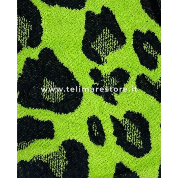 Telo Mare Elettra Leopardato Verde 90x165 cm Asciugamano Spiaggia - Beach Towel