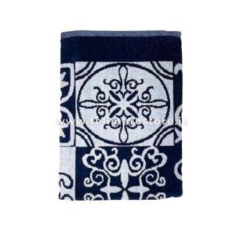 Telo Mare Fantasia Azulejos Blu 90x165cm Asciugamano Spiaggia 100% Spugna di Cotone Beach Towel
