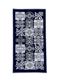 Telo Mare Fantasia Azulejos Blu 86x160cm Asciugamano Spiaggia 100% Spugna di Cotone Beach Towel