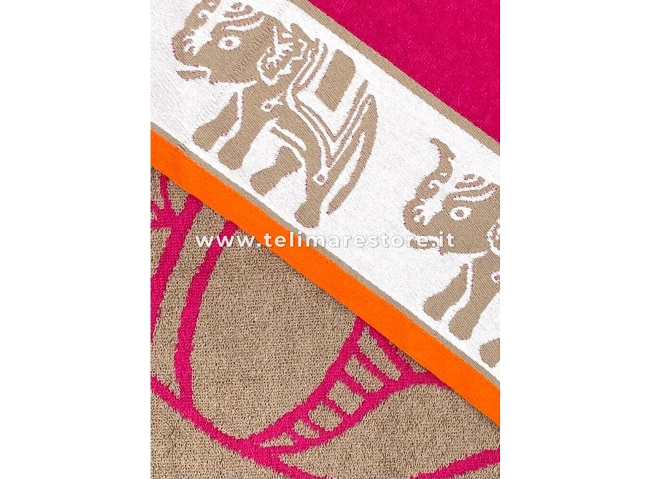 Telo Mare Fantasia Big Mary Fucsia 90x160 cm Asciugamano Spiaggia - Beach Towel