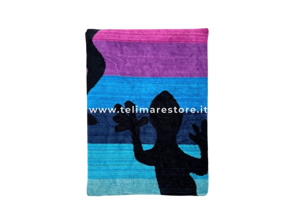 Telo Mare Fantasia Geko Flowers 100% Spugna di Cotone Asciugamano Spiaggia - Beach Towel