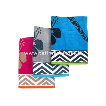 Telo Mare Fantasia Geko Maori Azzurro 90x160 cm Asciugamano Spiaggia - Beach Towel