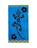 Telo Mare Fantasia Geko Maori Azzurro 90x160 cm Asciugamano Spiaggia - Beach Towel