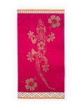Telo Mare Fantasia Geko Maori Fucsia 90x160 cm Asciugamano Spiaggia - Beach Towel