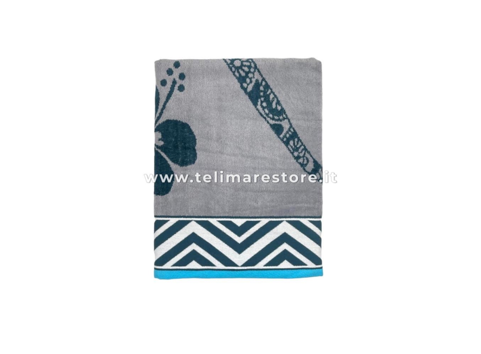 Telo Mare Fantasia Geko Maori Grigio 90x160 cm Asciugamano Spiaggia - Beach Towel