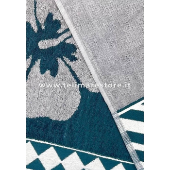 Telo Mare Fantasia Geko Maori Grigio 90x160 cm Asciugamano Spiaggia - Beach Towel