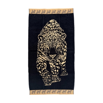Telo Mare Fantasia Pantera Nero 100% Spugna di Cotone Asciugamano Spiaggia - Beach Towel