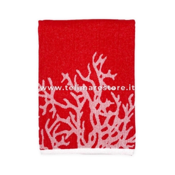 Telo Mare Fantasia Rosso Coralli 90x160 cm Asciugamano da Spiaggia in Spugna 100% Cotone Beach Towel