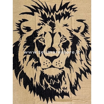 Telo Mare Fantasia Safari Lion 90x165cm Asciugamano Spiaggia 100% Spugna di Cotone Beach Towel
