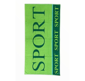 Telo Mare Fantasia Sport Verde Lime 90x165cm Asciugamano da Spiaggia in Spugna 100% Cotone Beach Towel