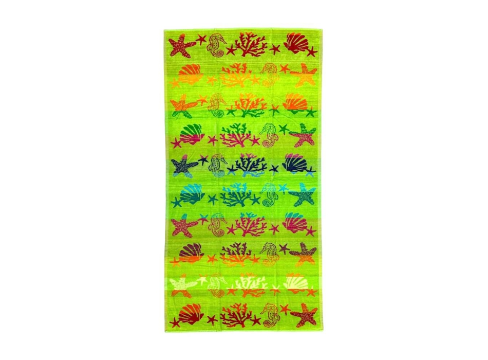 Telo Mare Fantasy Sea Verde Spugna 100% Cotone Asciugamano Spiaggia - Beach Towel