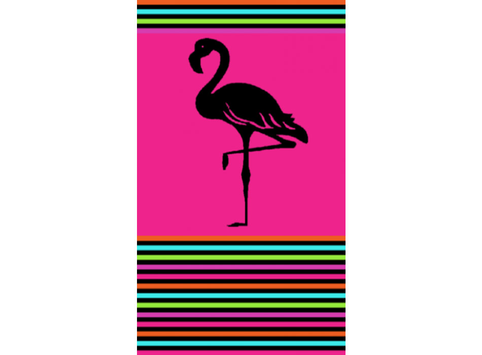 Telo Mare Flamingo Degradé Fucsia