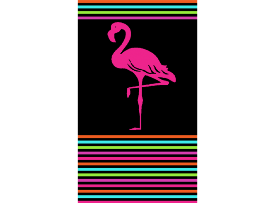 Telo Mare Flamingo Degradé Nero