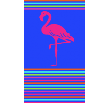 Telo Mare Flamingo Degradé Royal