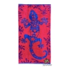 Telo Mare Geko Leaves Fucsia Spugna 100% Cotone Asciugamano Spiaggia - Beach Towel