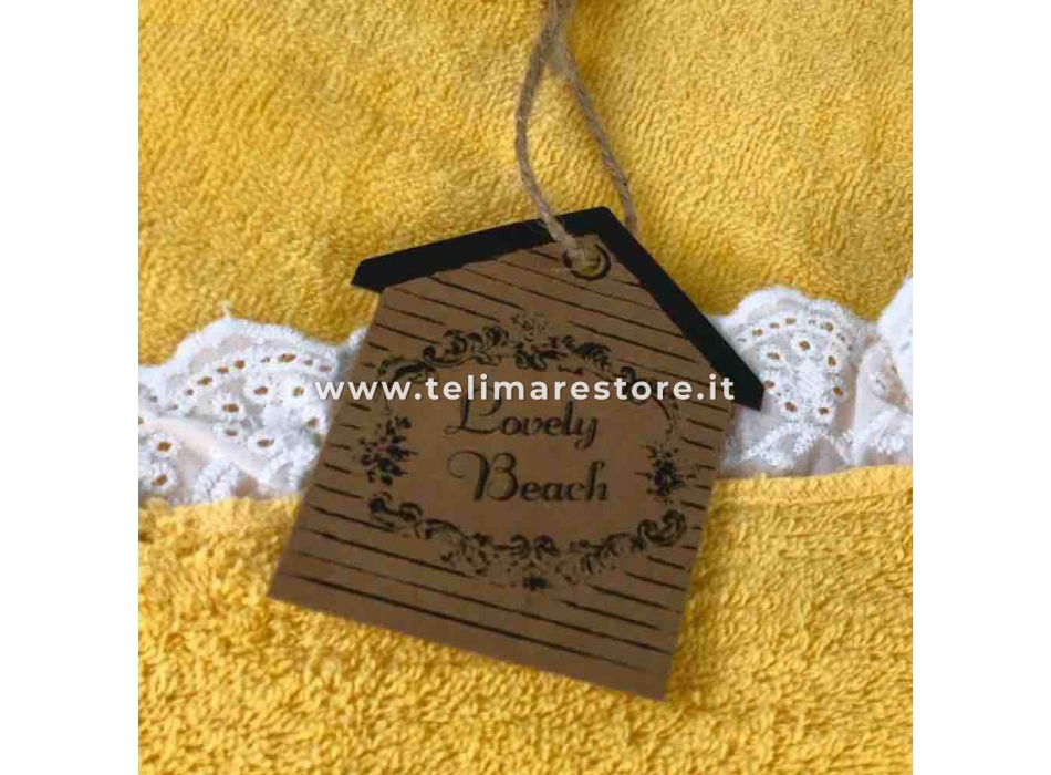 Telo Mare Giallo Bordo Sangallo