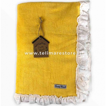 Telo Mare Giallo Bordo Sangallo