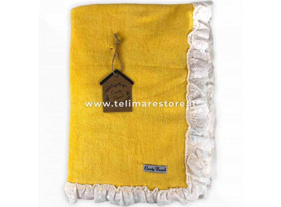 Telo Mare Giallo Bordo Sangallo